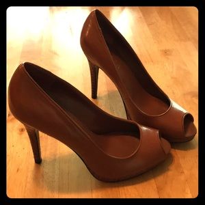 Ralph Lauren peep toe heels